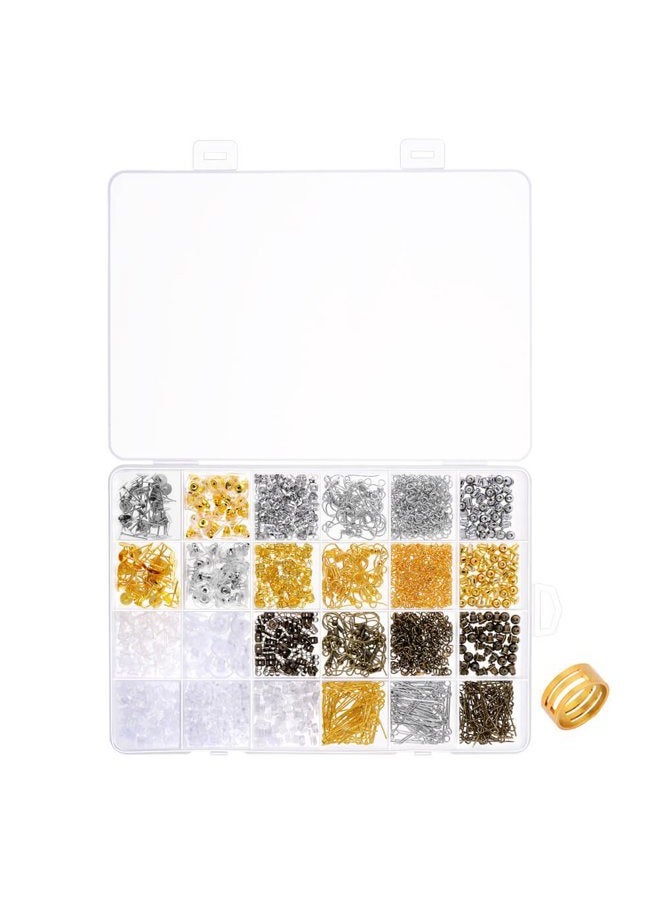 Paxcoo 2400Pcs Earring Making Supplies Kit with 24 Style Earring Hooks, Earring Backs, Earrings Posts and Earring Making Findings for Adult - Image 3