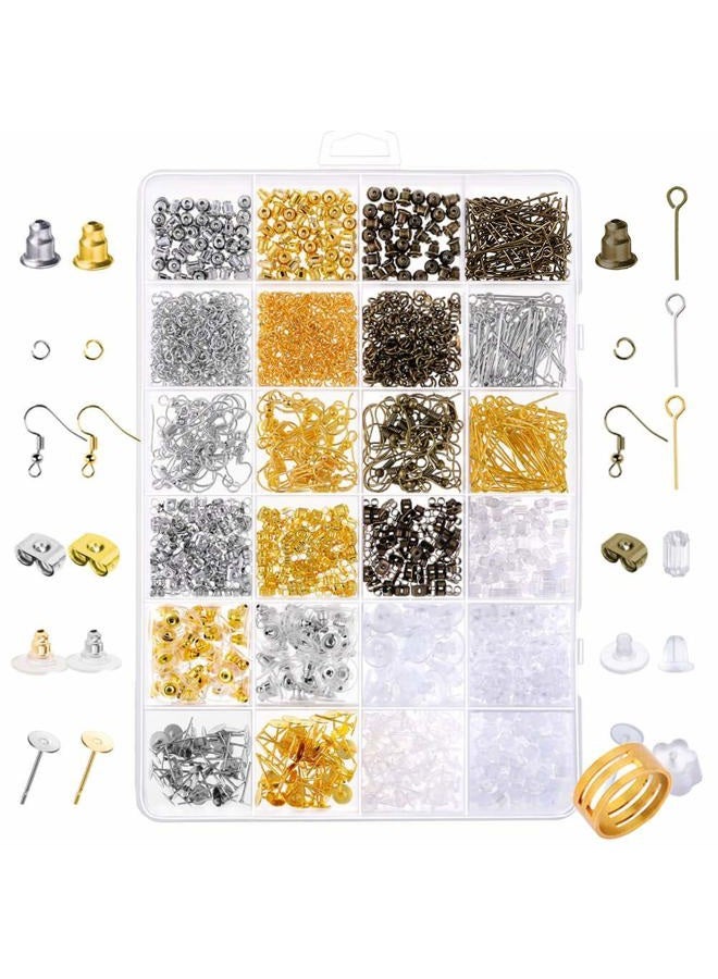 Paxcoo 2400Pcs Earring Making Supplies Kit with 24 Style Earring Hooks, Earring Backs, Earrings Posts and Earring Making Findings for Adult - Image 1
