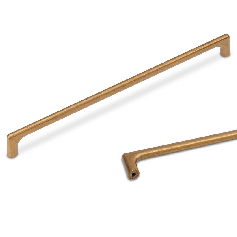 POVEFONK 6 Pack 10 Inch254mm Antique Brass Kitchen Cabinet Handles Cabinet Pulls Vintage Drawer Pulls Aged Gold Bronze Kitchen Cabinet Hardware Kitchen Handles Drawer Pulls Dresser Handles - Image 2