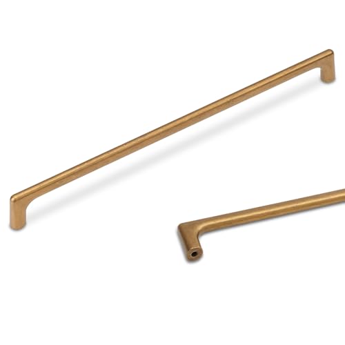 POVEFONK 6 Pack 10 Inch254mm Antique Brass Kitchen Cabinet Handles Cabinet Pulls Vintage Drawer Pulls Aged Gold Bronze Kitchen Cabinet Hardware Kitchen Handles Drawer Pulls Dresser Handles - Image 1
