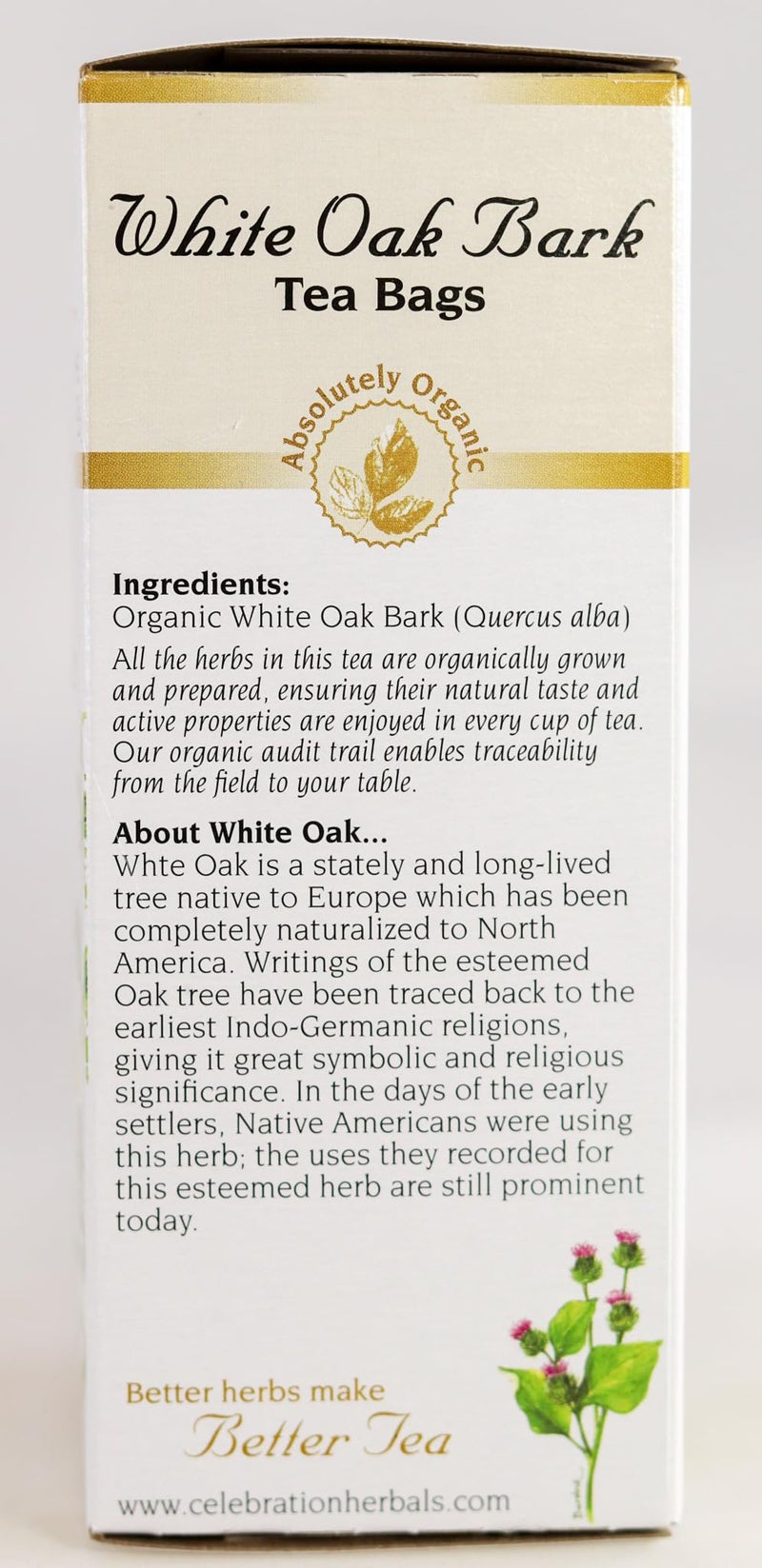 CELEBRATION HERBALS White Oak Bark Organic 24 Bag, 0.02 Pound - Image 5