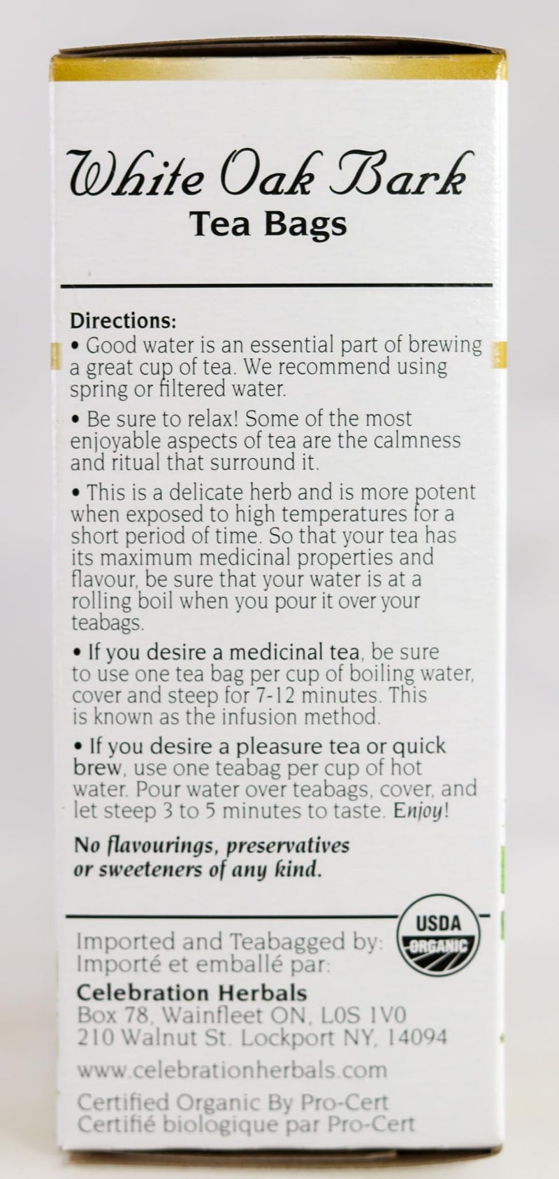 CELEBRATION HERBALS White Oak Bark Organic 24 Bag, 0.02 Pound - Image 4