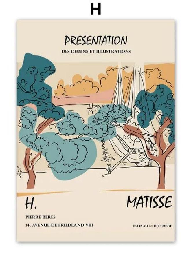 Vintage Matisse Picasso Coral Woman Face Gallery Wall Art Prints Canvas Painting Abstract Posters Pictures For Living Room Decor - Image 1