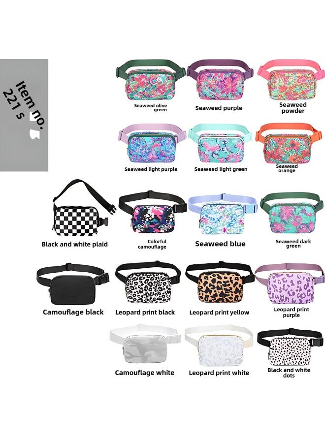 Lulu Boys And Girls Waist Bag Fashionable Chest Bag Lightweight Outdoor Sports Satchel Running Mobile Phone Bag Waterproof Nylon-Colour:2215 Color Camouflage