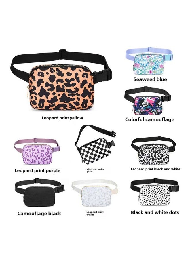 Lulu Boys And Girls Waist Bag Fashionable Chest Bag Lightweight Outdoor Sports Satchel Running Mobile Phone Bag Waterproof Nylon-Colour:2215 Color Camouflage