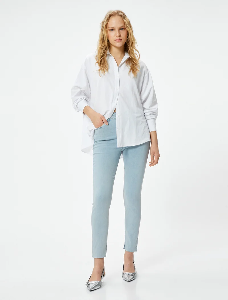 KOTON Koton | Faded Slim Fit Cropped Jeans
