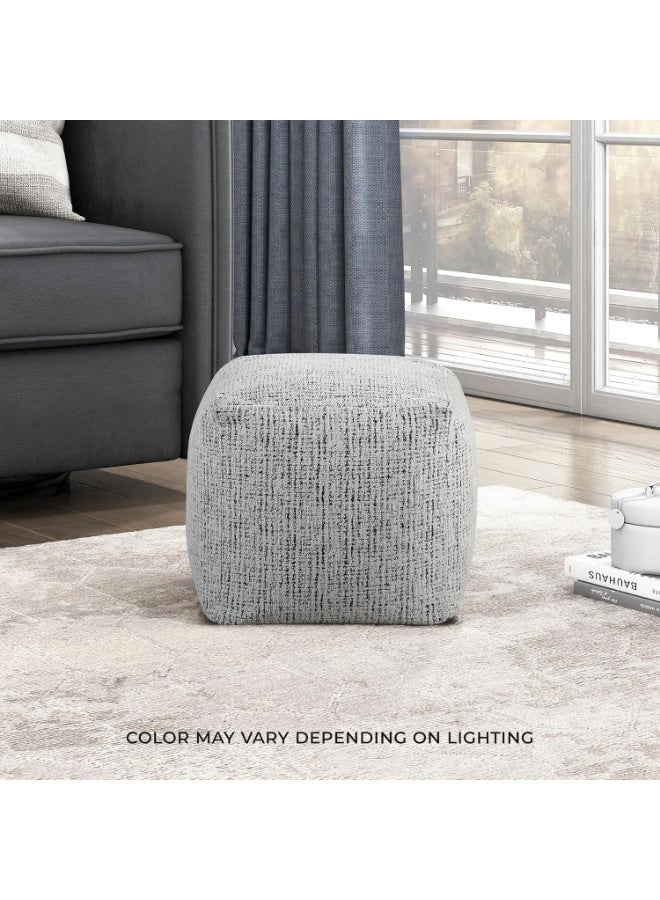 Pouf Ottoman, Square Ottoman Foot Rest, Corduroy Pouf, Small Foot Stools for Couch with Filling for Living Room/Bedroom, Off-White - Image 5