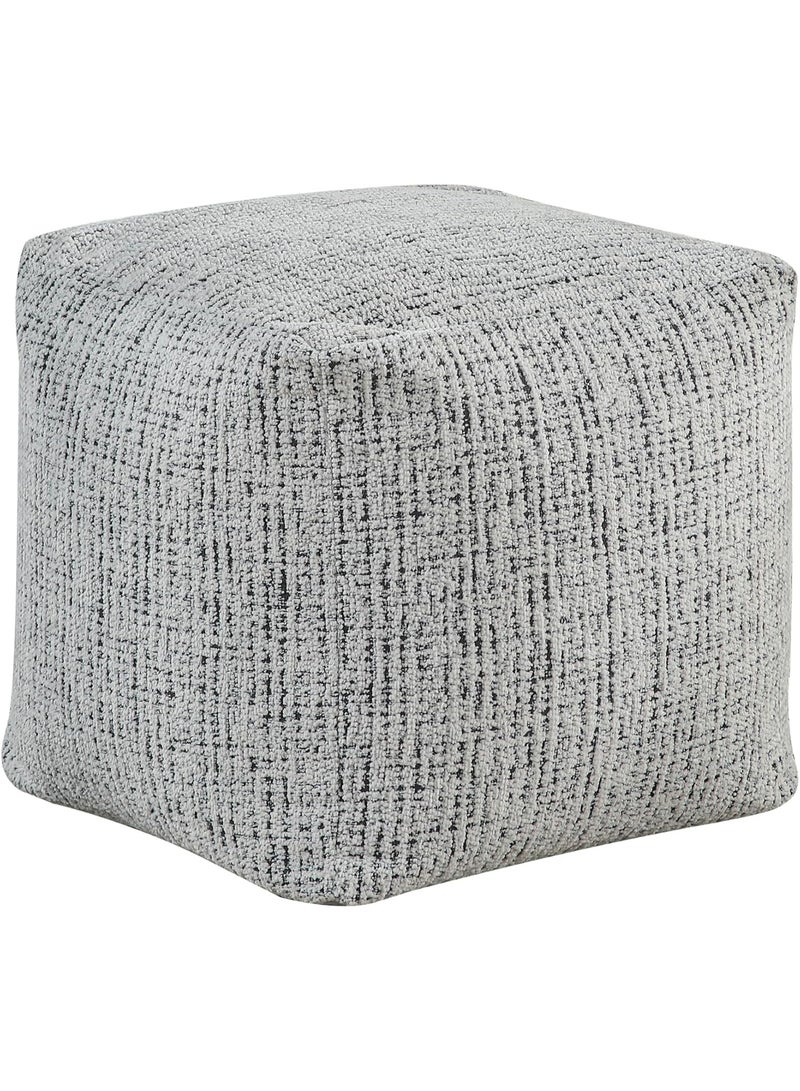 Pouf Ottoman, Square Ottoman Foot Rest, Corduroy Pouf, Small Foot Stools for Couch with Filling for Living Room/Bedroom, Off-White - Image 3