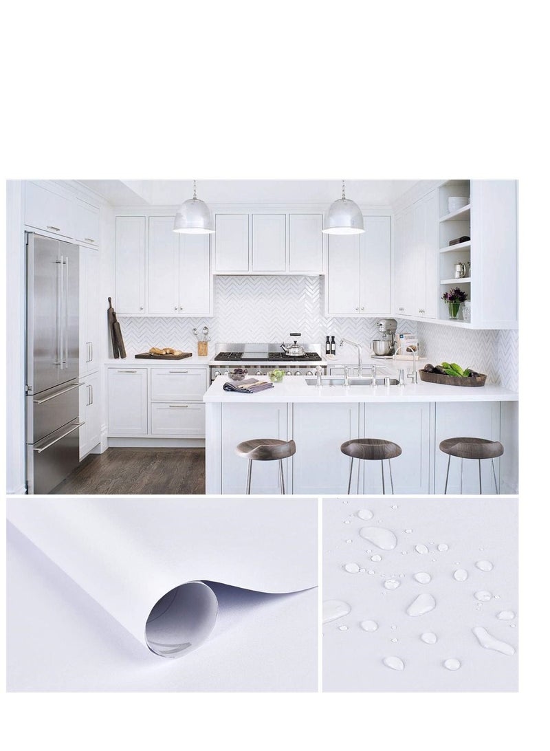 Wallpaper Peel and Stick Wallpaper Self-Adhesive Removable Wallpaper Thicken Waterproof Wallpaper for Kitchen Cabinet Wardrobe 45*200cm  - Image 2