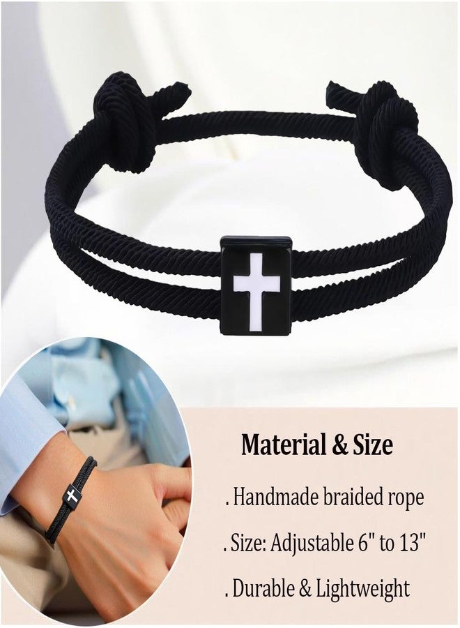 OVIFICEA Baptism Gifts Cross Bracelet for Boys Men, First Communion Confirmation Christening Gift for Teen Boys Girls,Teenager Trendy Stuff, Son, Daughter, Grandson, Nephew, Brother, Godchild, Christian Gift - Image 3
