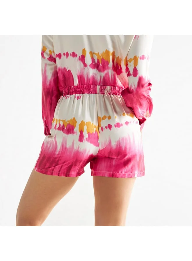 Splash FAV Tie-Dye Print Shorts with Elasticated Waistband and Pockets