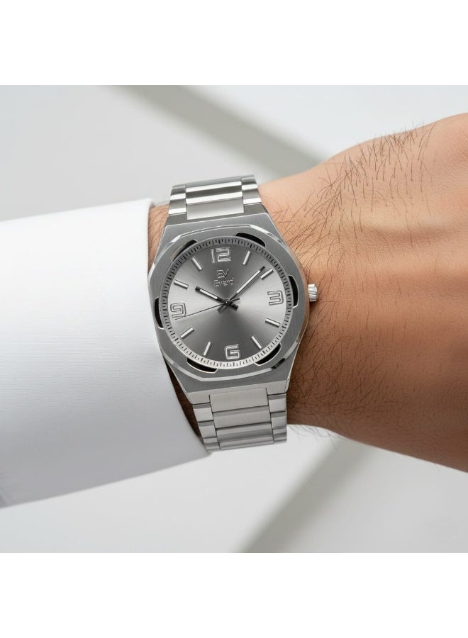 إيفيرد ساعة يد رجالية كوارتز فاخرة بتصميم عصري، مقاومة للماء ومضيئة