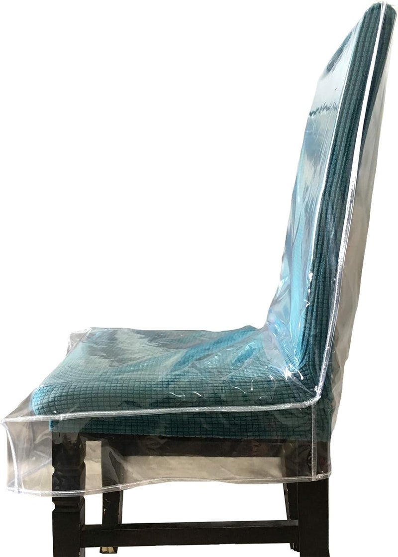 Plastic Dining Chair Covers with Backrests, Clear PVC Seat Protector, Waterproof Cover (2 Pack) - Image 3