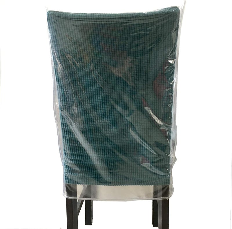 Plastic Dining Chair Covers with Backrests, Clear PVC Seat Protector, Waterproof Cover (2 Pack) - Image 4