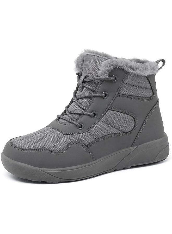 ChayChax Women's Winter Snow Boots with Fur Lined Lightweight Ankle Booties Anti Slip Comfortable Warm Winter Shoes, Grey, 9, Grey, 9 - Image 1