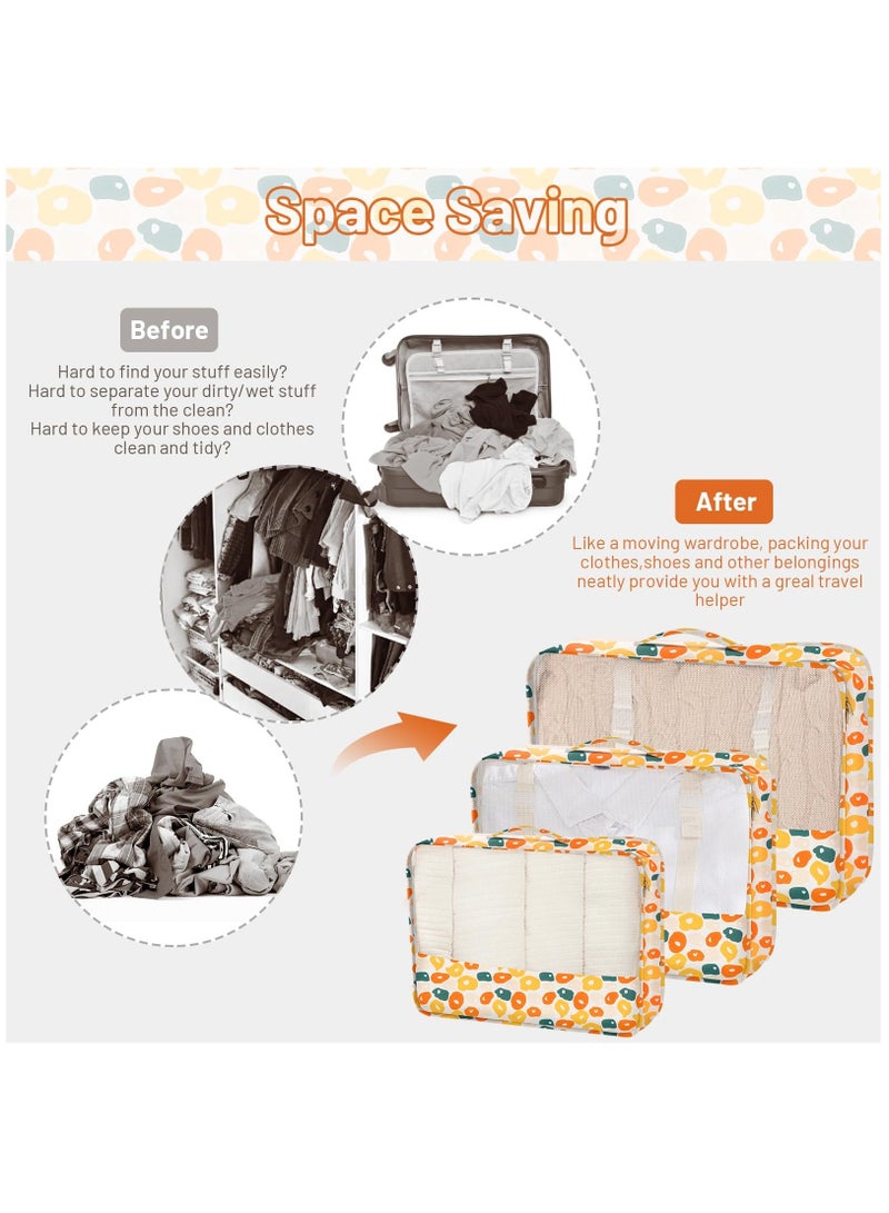 SOLARAE Compression Packing Cubes for Suitcase Packing Cubes for Travel Suitcase Organizer Bags Set Expandable Luggage Organizers for Suitcase Backpack Travel Essentials, Egg-7 Pack - Image 2