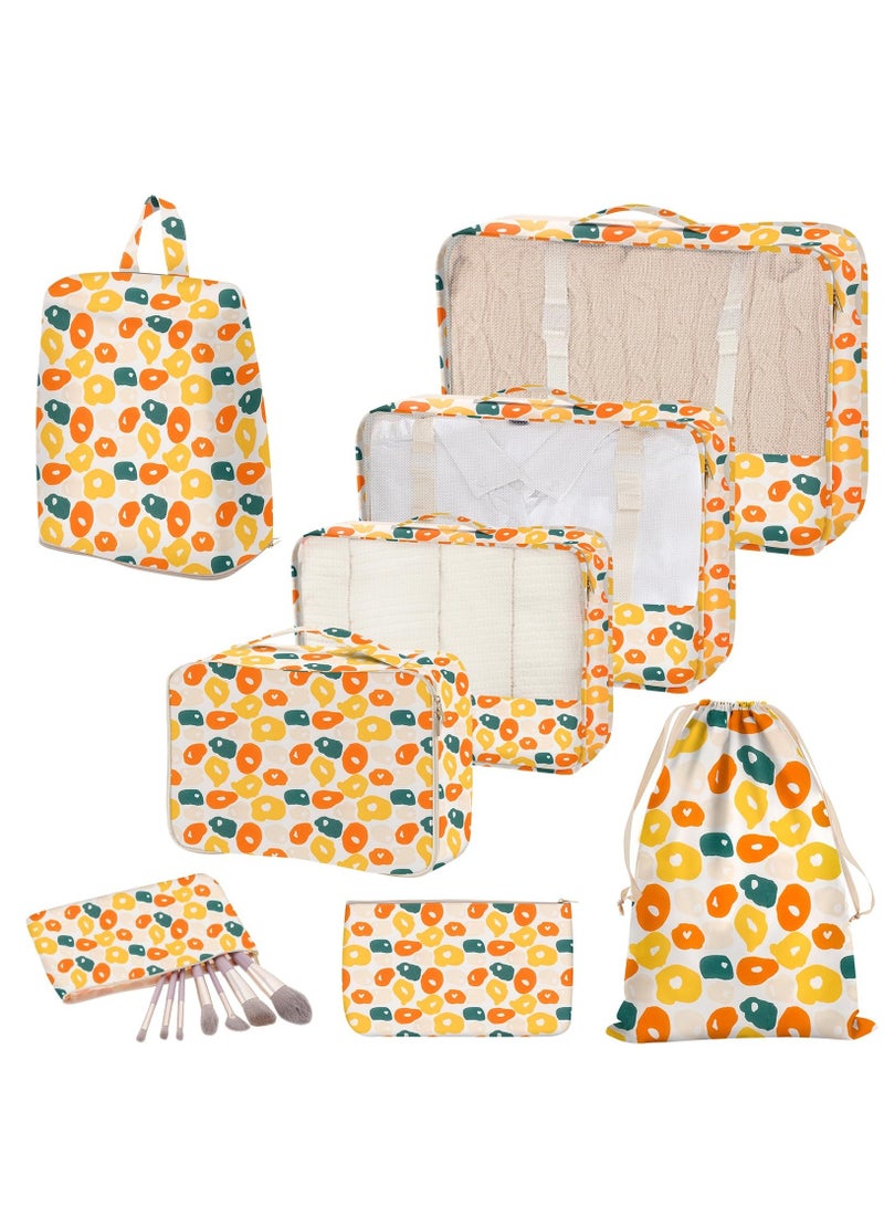 SOLARAE Compression Packing Cubes for Suitcase Packing Cubes for Travel Suitcase Organizer Bags Set Expandable Luggage Organizers for Suitcase Backpack Travel Essentials, Egg-7 Pack - Image 1