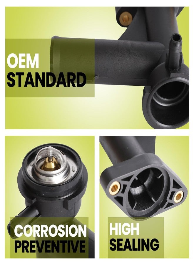 Mocar7 Engine Coolant Thermostat Housing Assembly Compatible with 2001-2010 Chrysler PT Cruiser Base LX Limited Touring 2.4L L4 Water Outlet - Image 3