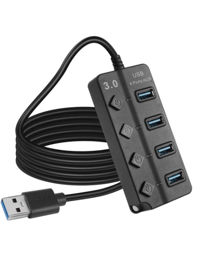 Haing USB 3.0 4PORT HUB With Individual Switches And Lights - Image 1