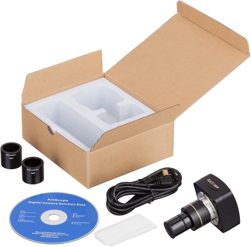 AmScope MU800 80MP Digital Microscope Camera for Still and Video Images 40x Magnification 05x Reduction Lens Eye Tube or CMount USB 20 Output Includes Software - Image 2