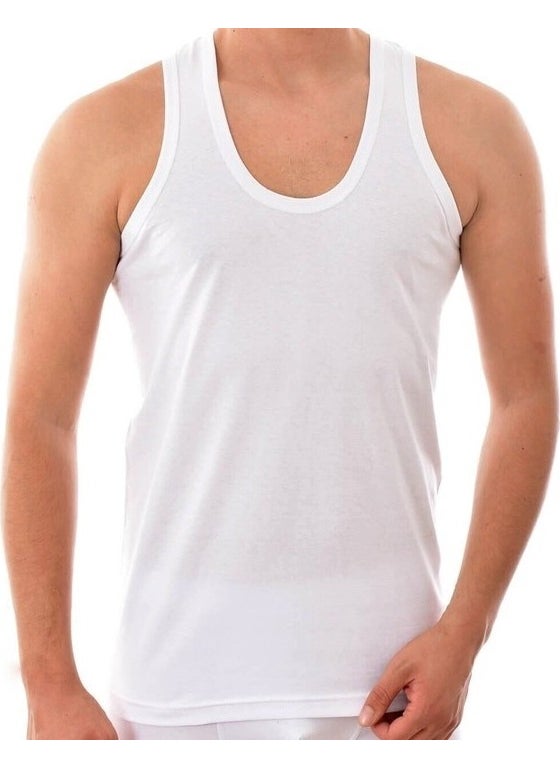 KYC Shopping - Men's 2 Piece White Gray Classic Cotton Strap Premium Undershirt - Image 1