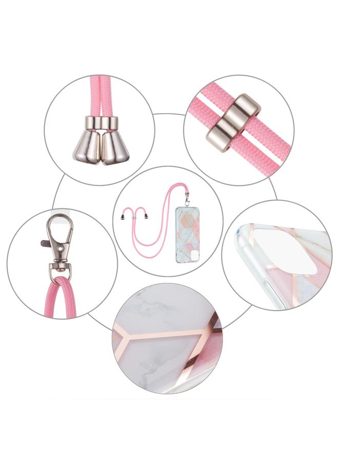 اس-توب جراب لهاتف iPhone 13 mini بنمط رخامي مطلي بالكهرباء، جراب مقاوم للصدمات من مادة TPU IMD مزدوج الجوانب مع حبل للرقبة - Image 4