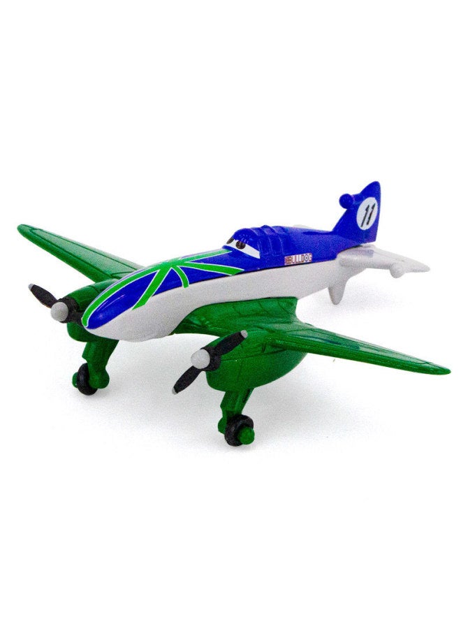 Aircraft Story Alloy Toy No.12 No.3 No.23 Aircraft Children's Model Yellow Gift Collection-Color:11 Green Bulldog - Image 1