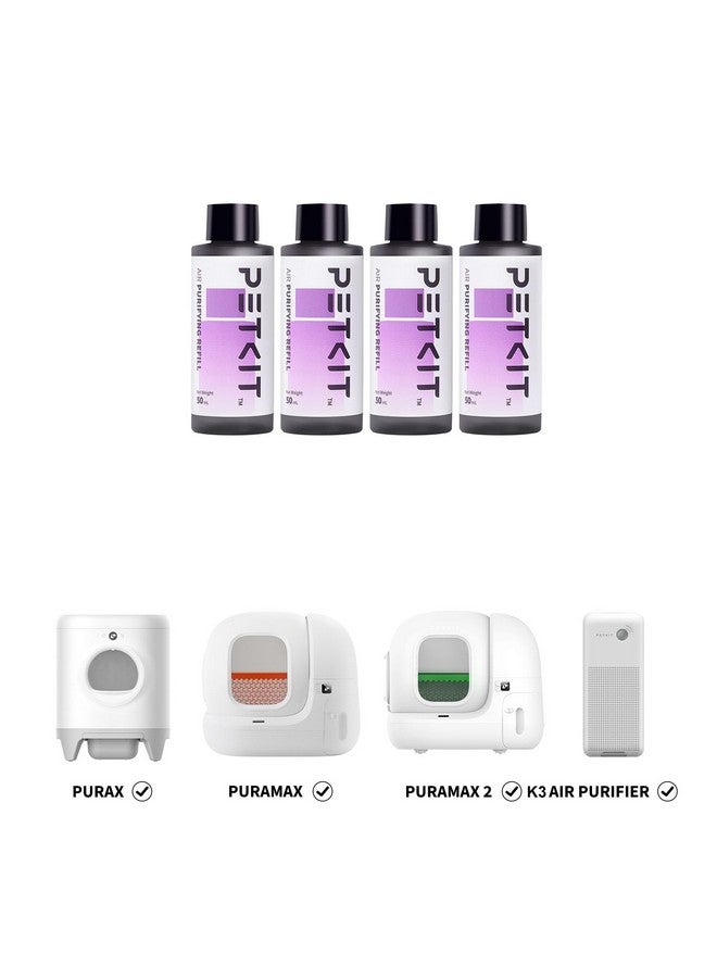 PETKIT Air Purifying Refills for PuraX PuraMax Self-Cleaning Cat Litter Box, 100% Natural Ingredients Odor Remover, 4 Bottles Odor Eliminating Replacement Refills, Quickly Odor Control - Image 2