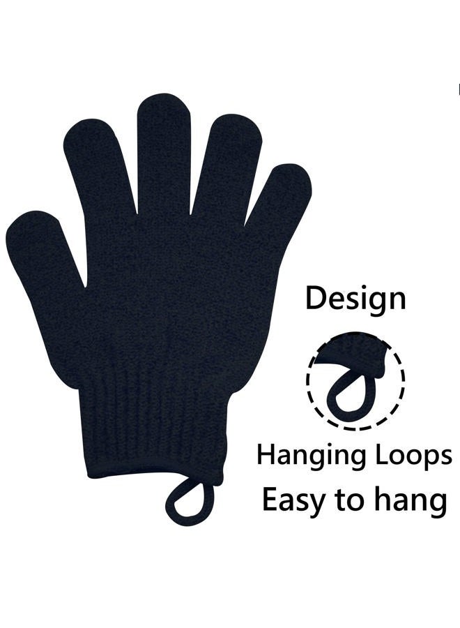 Meiyante Exfoliating Glove with Hanging Loop - Bath Gloves 1 Pair Shower Gloves, Heavy Exfoliating Gloves for Men and Women Shower Gloves Body Wash Makes Skin Soft Healthy Body Exfoliating Gloves 1 Pair Black  - Image 3