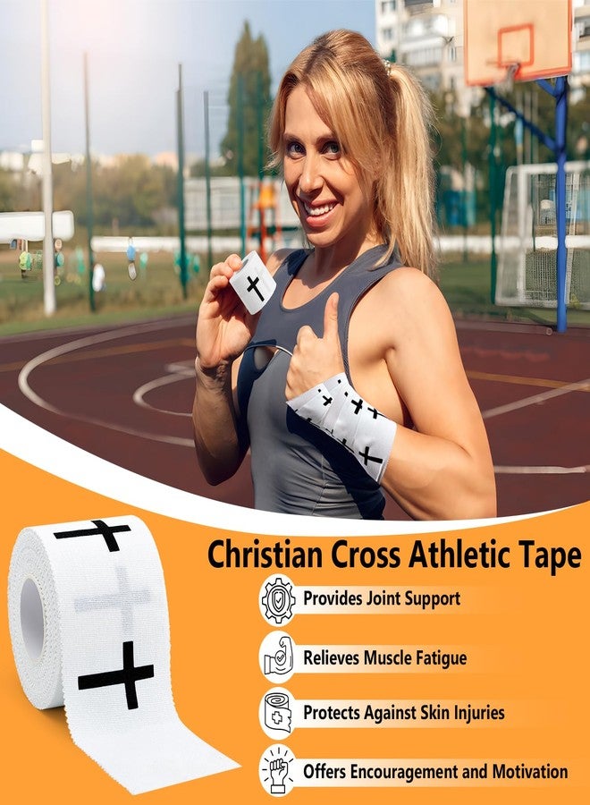 ANJAYLIA 2 Pack Christian Athletic Tape with Cross, 2IN x 23FT Cotton Sports Tape for Wrist and Ankle Support, Faith Wrap for Football, Baseball, Gymnastics, First Aid and Gift Use - Image 5