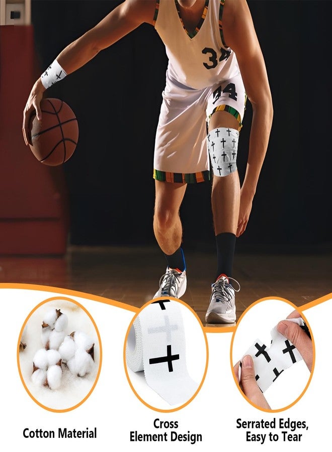 ANJAYLIA 2 Pack Christian Athletic Tape with Cross, 2IN x 23FT Cotton Sports Tape for Wrist and Ankle Support, Faith Wrap for Football, Baseball, Gymnastics, First Aid and Gift Use - Image 3