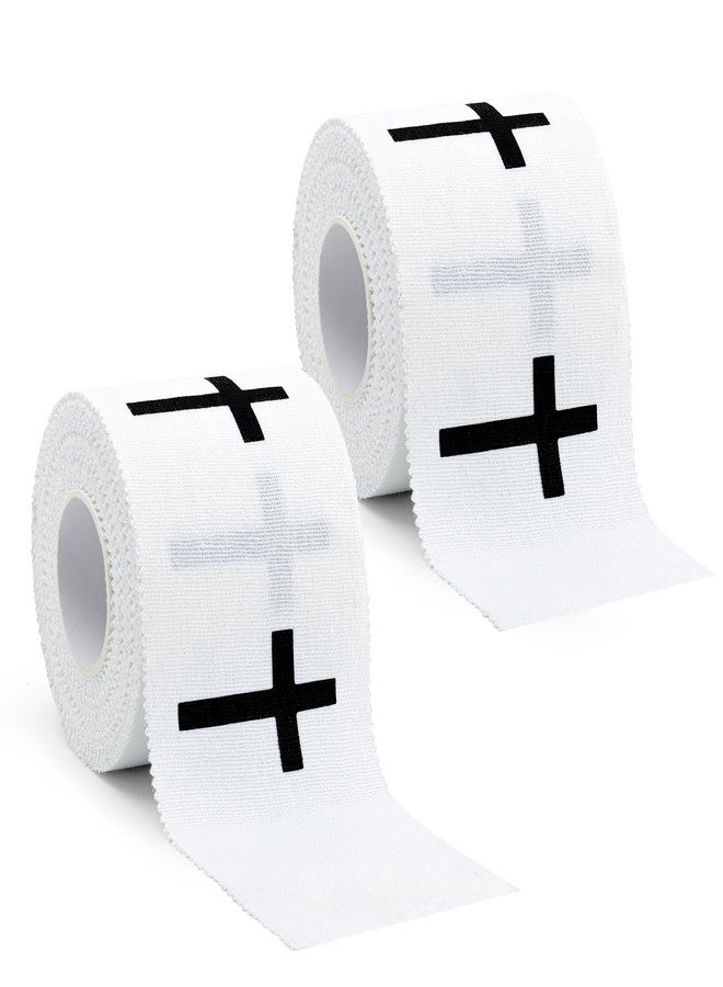 ANJAYLIA 2 Pack Christian Athletic Tape with Cross, 2IN x 23FT Cotton Sports Tape for Wrist and Ankle Support, Faith Wrap for Football, Baseball, Gymnastics, First Aid and Gift Use - Image 1