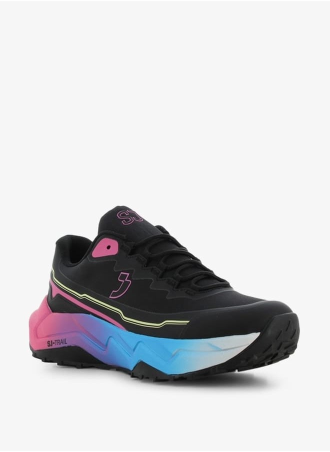 SJ Women's Colourblock Lace-Up Low Ankle Sneakers  - Image 1
