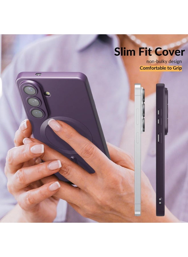 QIRG Magnetic for Samsung Galaxy A57 Case,Soft Slim Fingerprint-Resistant Full Camera Protection Phone Case for Samsung Galaxy A57,Compatible with MagSafe, Purple - Image 5