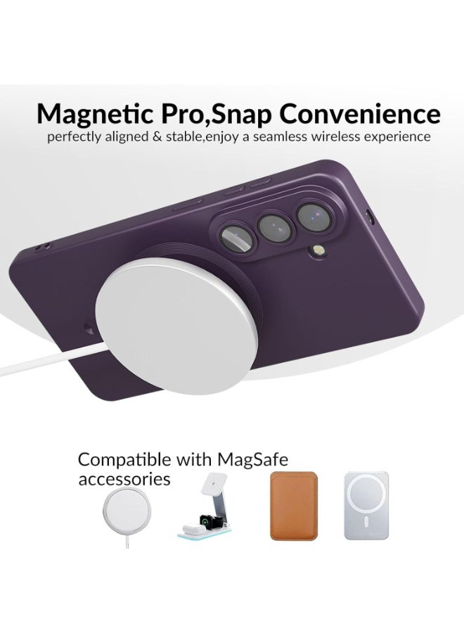 QIRG Magnetic for Samsung Galaxy A57 Case,Soft Slim Fingerprint-Resistant Full Camera Protection Phone Case for Samsung Galaxy A57,Compatible with MagSafe, Purple - Image 3