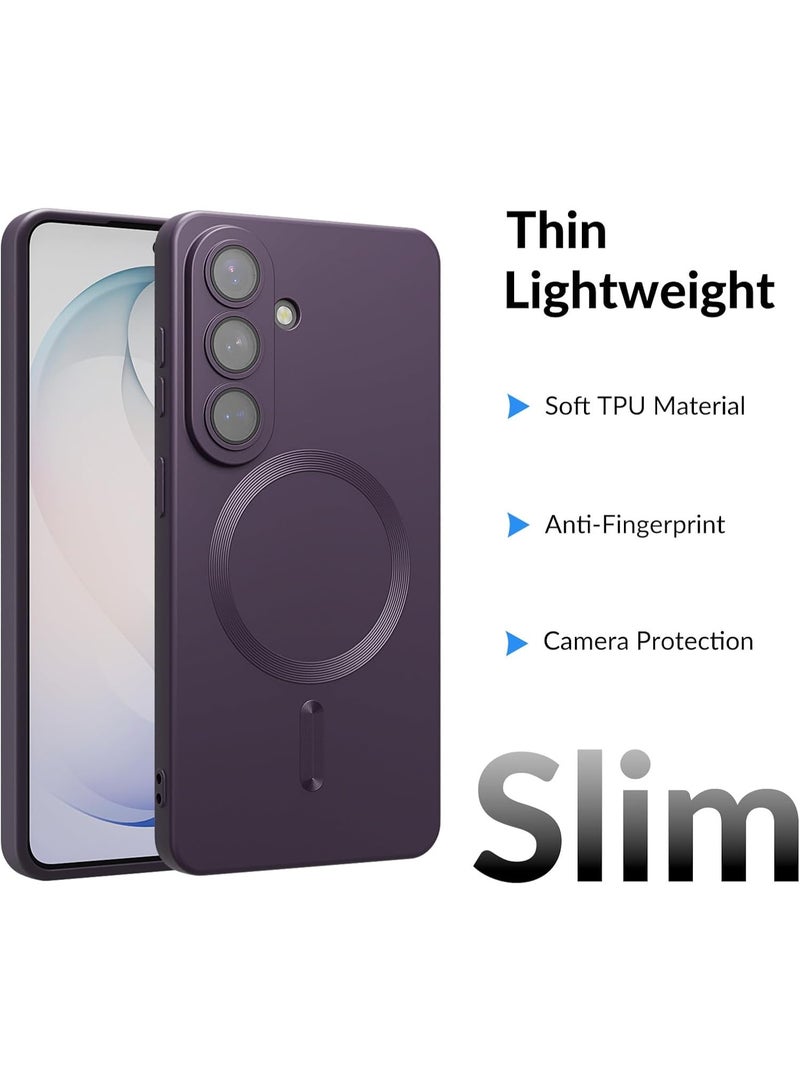 QIRG Magnetic for Samsung Galaxy A57 Case,Soft Slim Fingerprint-Resistant Full Camera Protection Phone Case for Samsung Galaxy A57,Compatible with MagSafe, Purple - Image 4