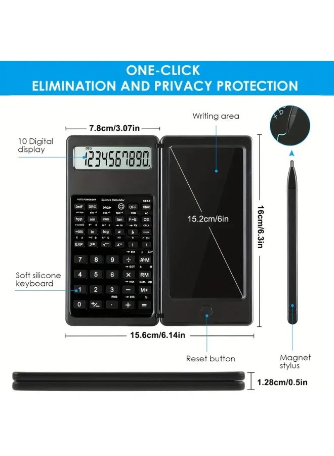 Generic Scientific Calculators for Students, 10-Digit Large Screen, Math Calculator with Notepad, Classroom Must Haves for Middle High School Supplies & College (Black)  - Image 1