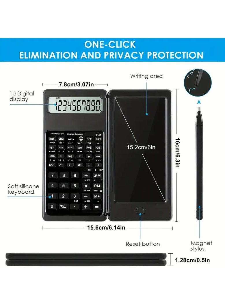 Scientific Calculators for Students, 10-Digit Large Screen, Math Calculator with Notepad, Classroom Must Haves for Middle High School Supplies & College (Black) - Image 2