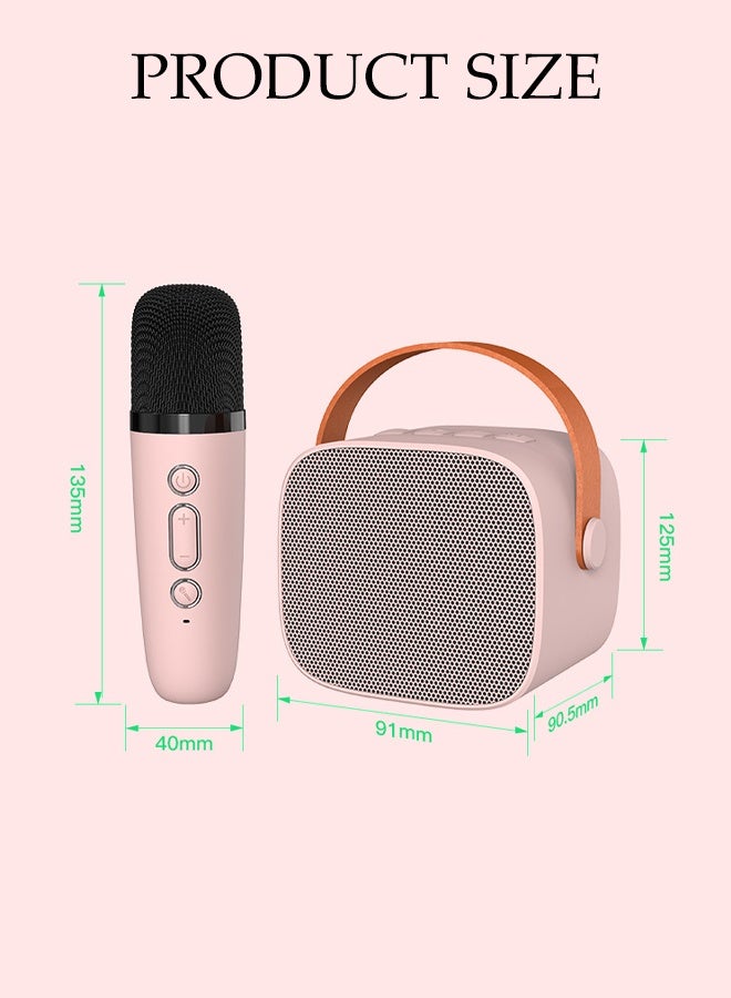 Portable Karaoke Machine with 2 Wireless Microphone，Portable Bluetooth Speaker， Compatible with Mobile Phones and Tablets，for Party, Home KTV,Outdoor,Travel - Image 2