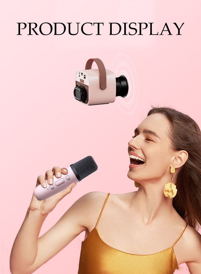 Portable Karaoke Machine with 2 Wireless Microphone，Portable Bluetooth Speaker， Compatible with Mobile Phones and Tablets，for Party, Home KTV,Outdoor,Travel - Image 5