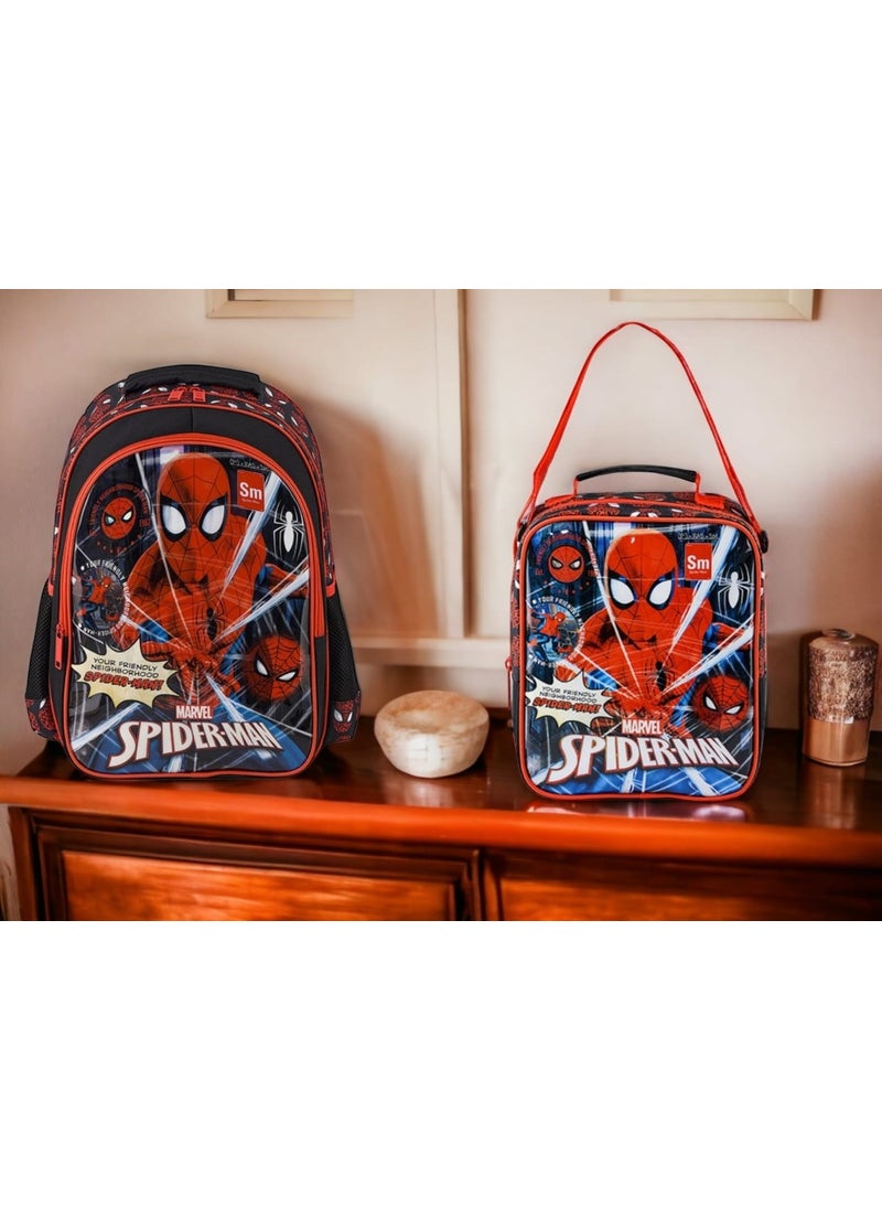 Frocx Spiderman Primary School Bag Due Neıgborhood, Lunchbox and Pen Holder  - Image 2