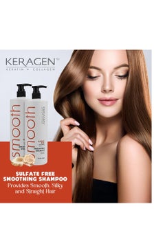 KERAGEN KERAGEN - Smoothing Shampoo with Keratin and Collagen for All Hair Types, Sulfate Free, 32 Oz - Moisturizes, Strengthens, Protects Color and Repair - Panthenol, Vitamins, and Jojoba Oil  - Image 4