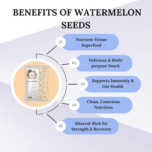 Chounk Edible Raw Water Melon Seeds - 300 Grams (100gm x Pack of 3) | Magaj Seed Pack | Tarbuj Ke Beej | Rich in Protein | Potassium | Magnesium & Iron | Watermelon Seeds for Eating | Healthy Food - Image 5