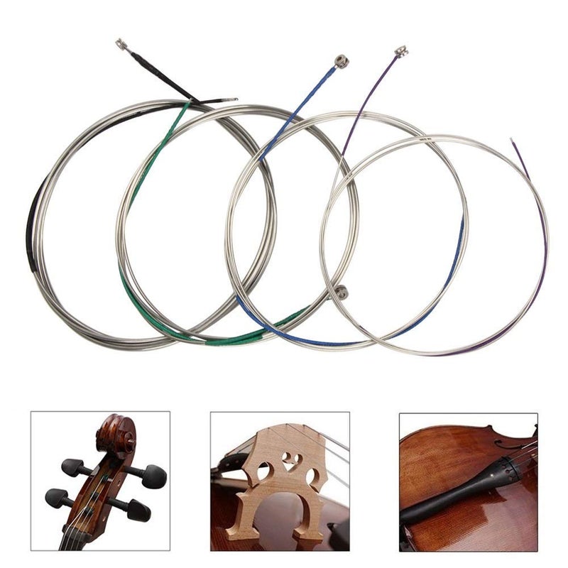 Imelod Cello strings Full Set (A-D-G-C) Universal Steel Core Nickel-Chromium Wound with Nickel-plated Ball End for 4/4 3/4 1/2 1/4 Cellos - Image 3