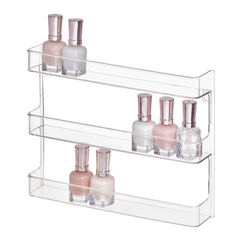 IDesign iDesign Hanging Nail Polish  Cosmetics Organizer The Clarity Collection  878 x 202 x 1107 Clear