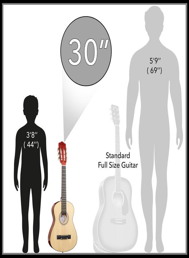Ashthorpe 30-inch Beginner Acoustic Guitar Package (Natural), Basic Starter Kit w/Gig Bag, Strings, Strap, Tuner, Picks - Image 3