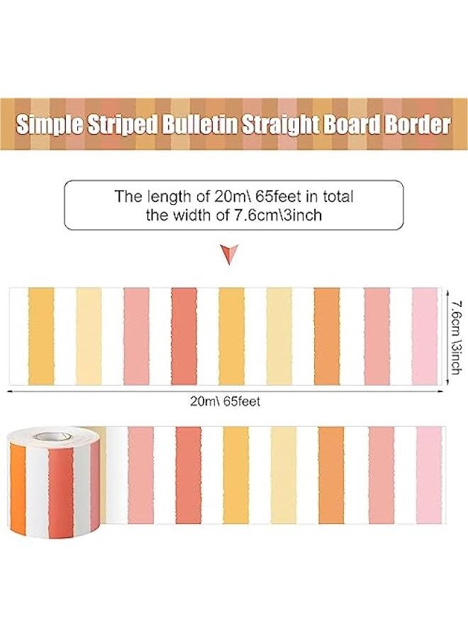 Arabest Classroom Bulletin Board Border 65 Feet Bulletin Board Straight Borders Trim Classroom or Home School Decoration(Stripe)  - Image 2