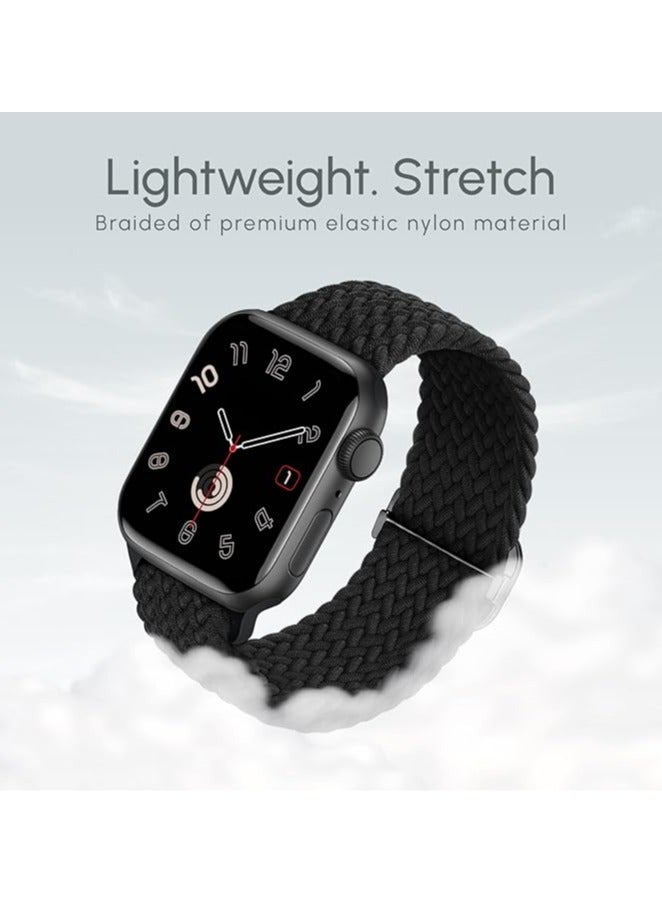 HablTech Braided Stretchy Strap Compatible for Apple Watch Band 38mm 40mm 41mm 42mm Elastic Nylon Sport Strap Wristband for Compatibility iWatch Series 11/10/9/8/7/6/5/4/SE/SE1/SE2 - Image 2