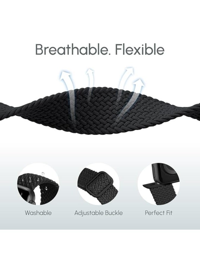 HablTech Braided Stretchy Strap Compatible for Apple Watch Band 38mm 40mm 41mm 42mm Elastic Nylon Sport Strap Wristband for Compatibility iWatch Series 11/10/9/8/7/6/5/4/SE/SE1/SE2 - Image 3