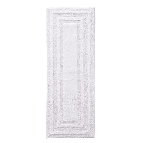 Eddie Bauer - Bathroom Rug, 100% Soft Plush Tufted Cotton Runner Rug, Highly Absorbent, Quick-Dry, and Skid-Resistant Backing (Logan White, 22" x 60") - Image 1